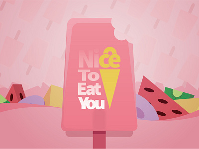 Nice to eat you cute fruit ice cream pink summer