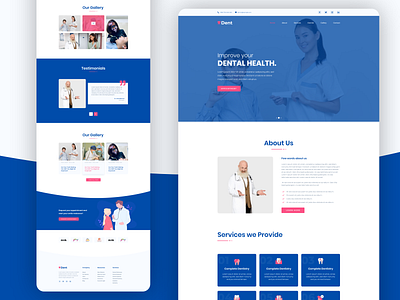 Dental web landing page concept dental landing concept dental website design dentist dentist landing page design dribbble ui ux web web design web ui web ui design website xd design