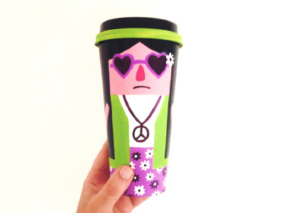 Coffee Cup Character 3 : Unenthused Hippie