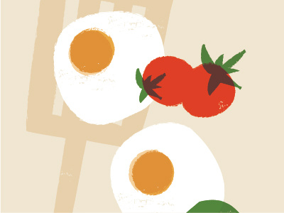 Sunny Side Up! breakfast eat eggs food kitchen spatula sunny side tomato