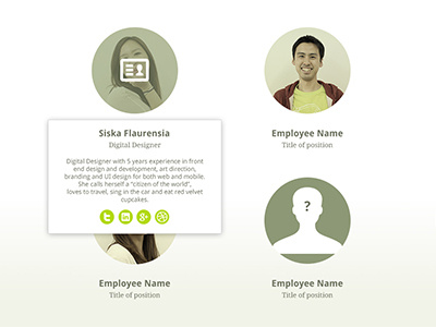 Nulab Website Design - Team Profile green hover nulab round team page team profile vcard website