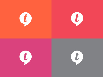 TT icon colors app chat flat fuchsia icon logo orange quote red speech bubble white