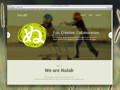 Nulab Website - Launched! art direction banner big image big text blur background branding homepage nulab slideshow startup web design website