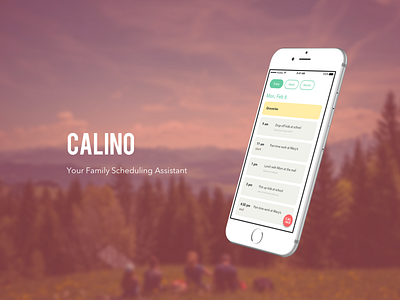 Calino App app big image calendar colorful family ios app scheduler scheduling app ui ux