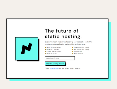 Stackpin Landing page animation branding design homepage logo retro typography web