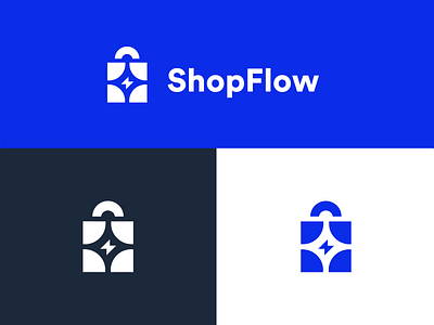 ShopFlow - Logo design branding design illustrator logo logo design minimal modern typography