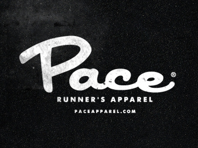 Pace black and white logo running textures typography