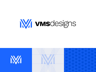 Personal Branding - VMS Designs New Logo blue brand identity branding design geometric graphic design grid icon logo pattern symbol typography vector