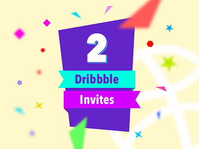 2 Dribbble invites to give away creative design dribbble invite dribbble invites invitations invite giveaway invites typography vector