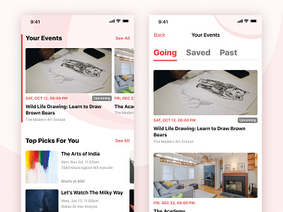 Event Discovery iOS App UI Design