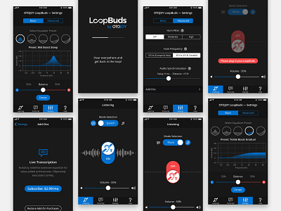 LoopBuds — iOS App UI Design app app design creative design graphic design ios ios app ios app design mobile mobile app design mobile ui ui ui design ux ux ui ux design