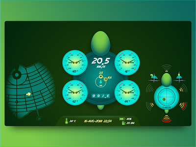 Turtle Car Dashboard UI Design