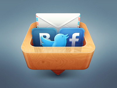 Mac OS X Socialpad icon app application facebook icon mac mail os x social twitter vkontakte wood