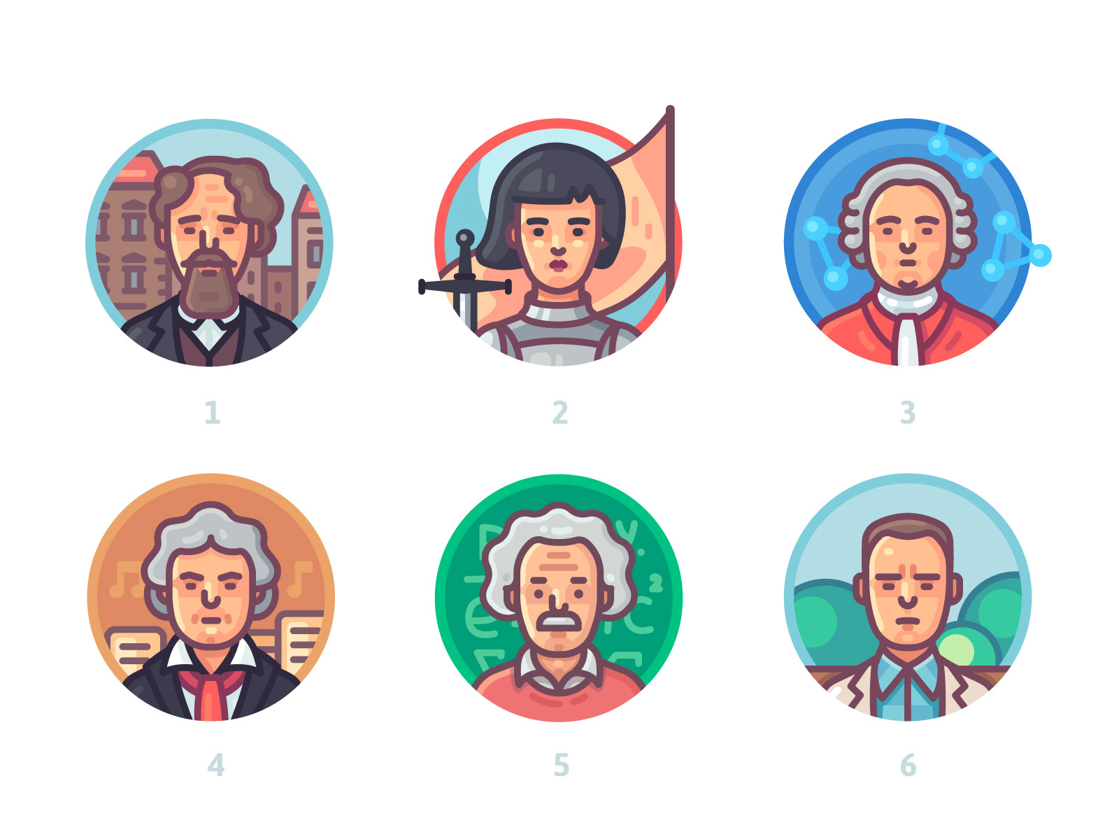 famous-historical-figures-who-are-they-by-konstantin-kolesov-on-dribbble