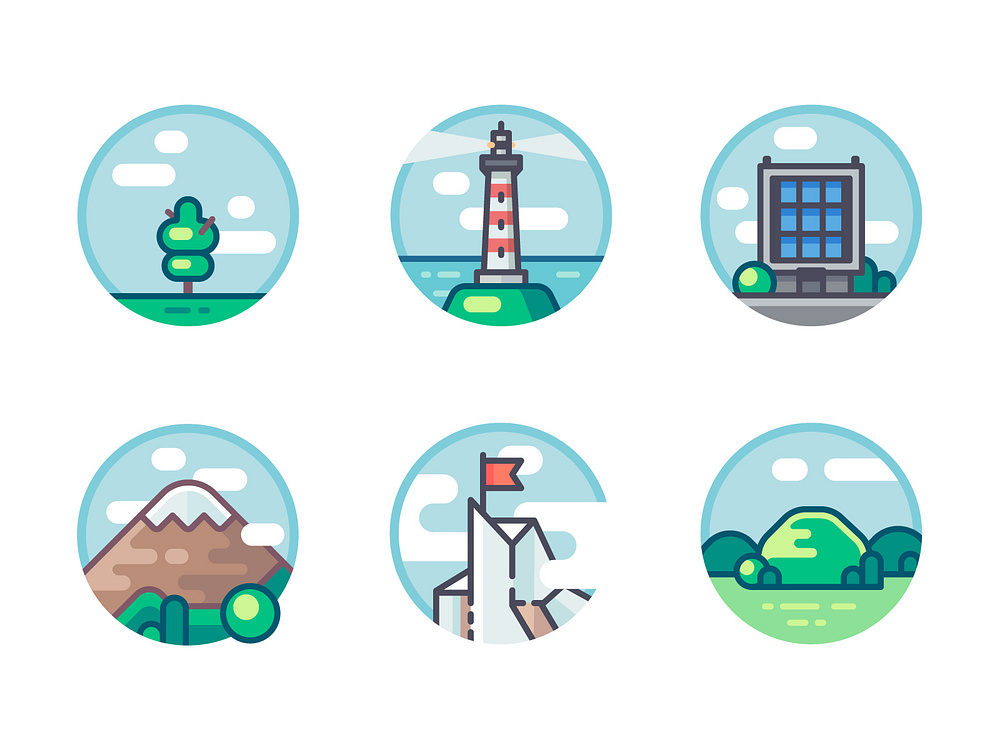 Set of different heights objects by Konstantin Kolesov on Dribbble