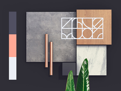 Colors and textures 3d brand branding collage concrete design identity interior leaf marble materials palette pattern shop showroom stone store textures wood
