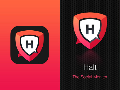 Halt iOS icon app bubble flat halt icon ios ios7 iphone monitor sheild social
