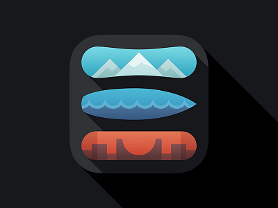 Boards iOS icon app board city flat icon ios iphone mountain sea skate snowboard wakeboard
