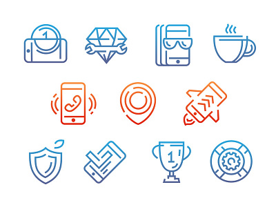 Icon set for iPhone service