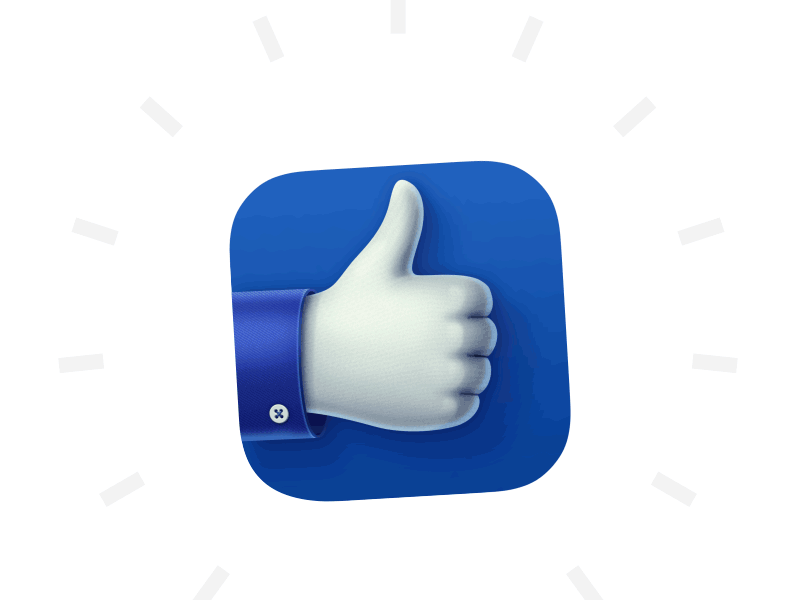 FB Likes App Icon Animation animation application facebook fb gif hand icon ios launcher like logo thumb