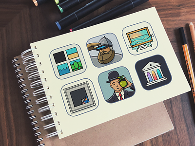 iOS app icon sketches art draft flat icon ios iphone launcher notebook picture sketchbook sketches