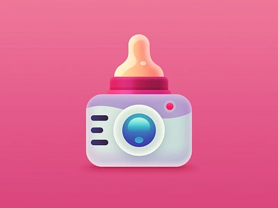 Babics iOS App Icon app application appstore baby camera icon illustraion ios iphone launcher logo nipple photoeditor ui