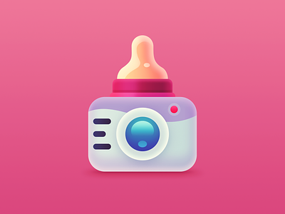 Babics iOS App Icon app application appstore baby camera icon illustraion ios iphone launcher logo nipple photoeditor ui