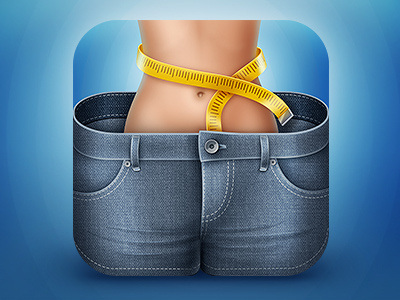 iDiet iOS icon blue body counting calories diet figure ios icon ipad icon iphone icon jeans meter sex shorts woman