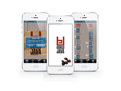 Bongo Java App Mock Up appdesign branding identity