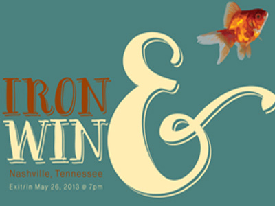 Iron and Wine ampersand fish ironwine poster