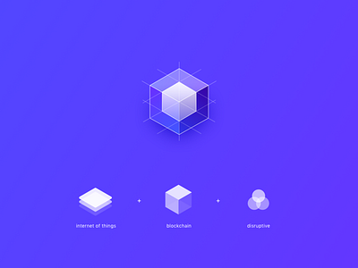 Logo Concept blockchain internet of things logo technology