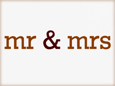 mr & mrs font icon simple text type