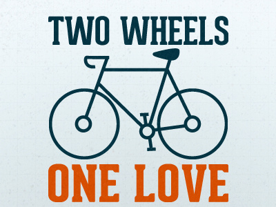 Two Wheels One Love bicycle bike blue hipster texture