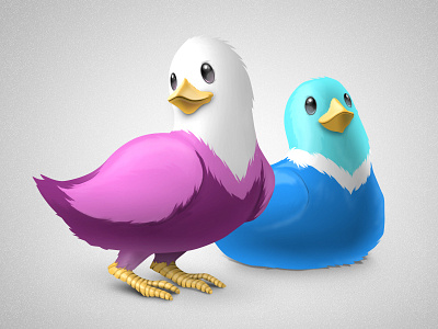 Two Birds birds illustration two