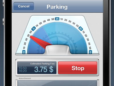 Parking Meter App app gui interface ios parking meter
