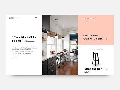 scandinavian kitchens app branding design inspiration landing page minimal minimalist minimalistic style typography ui ux web web design website design