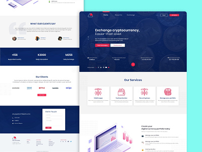 Cryptocurrency Exchange website clean color creative crypto cryptocurrency design dribbble exchange style typography ui user experience user interface user interface design ux web web design webdesign website website design