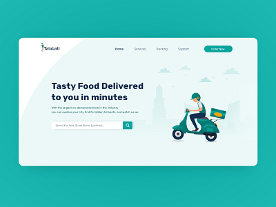 Talabati food delivery website clean color design minimal minimalist shot simple style typography user interface design web web design website white