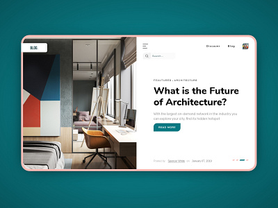 Interior Design and Architecture Blog architecture blog clean color colorful design interface interior landing page minimal minimalist style typography ui ui ux ui design uiux web web design website