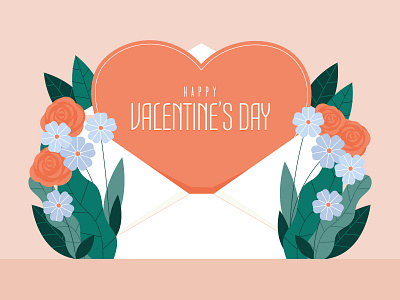 Valentine's day background background design flat flat illustration illustration love valentine day vector