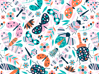 Colorful insects pattern