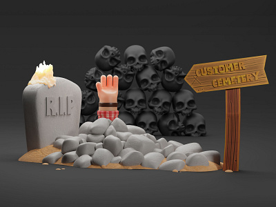 Customer cemetery 3d 3d header 3d illustration 3d website 3dart 3dlanding blender header landingpage