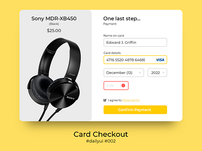 100 Days of UI Challenge - day 02 - Card Checkout