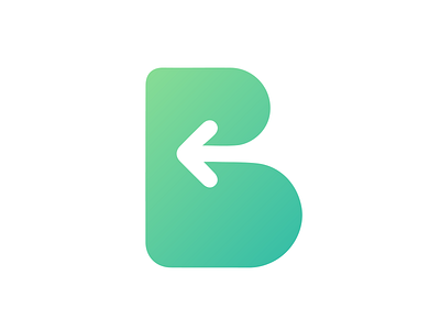 Letter B - Back Negative Space Logo b back back branding design forsale gradient green icon illustrator letter letter b logo negative space photoshop vector