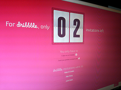 x2 Dribbble Invites counter dribbble five giveaway invites two