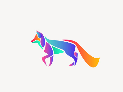 Gradient Fox art branding design flat fox logo gradient icon illustration logo minimal vector