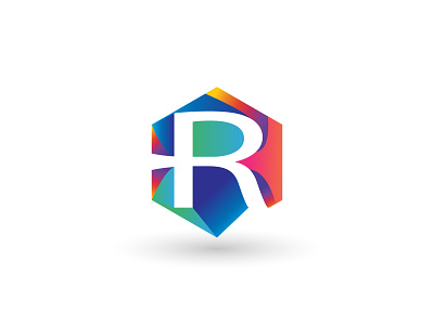 RHexagon art branding design flat gradient icon illustration initials logo logo minimal r letter logo