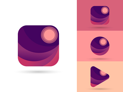 Gallery app icon logo design concept app branding design flat gallery gradient icon logo minimal ui ux