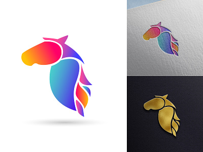 Gradient Horse branding design flat gradient horse icon illustration logo minimal mockup modern ux
