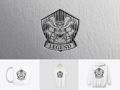 Legendary Samurai branding clothing design icon illustration logo retro design samurai shirt design skull logo tshirt design vintage logo